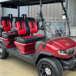 Alternative view of 2024 Red Evolution D5 ranger electric golf cart